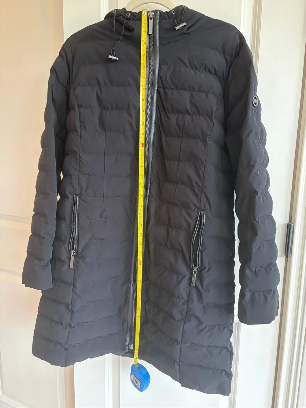 Michael Kors Women's Black Hooded Packable Puffer Coat Size L